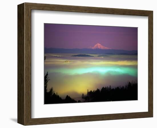 Willamette River Valley in a Fog Cover, Portland, Oregon, USA-Janis Miglavs-Framed Photographic Print