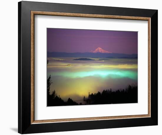 Willamette River Valley in a Fog Cover, Portland, Oregon, USA-Janis Miglavs-Framed Photographic Print