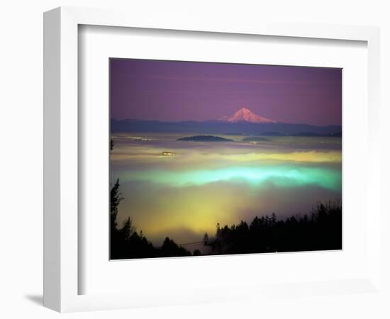 Willamette River Valley in a Fog Cover, Portland, Oregon, USA-Janis Miglavs-Framed Photographic Print