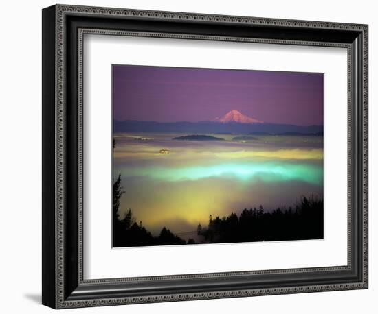 Willamette River Valley in a Fog Cover, Portland, Oregon, USA-Janis Miglavs-Framed Photographic Print