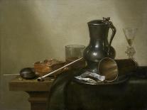 A Dessert, Previously Called Still Life with Silver Tumbler. 1637-Willem Claesz Heda-Framed Stretched Canvas