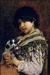 Gypsy Girl with Two Puppies-Willem Johannes Martens-Framed Giclee Print