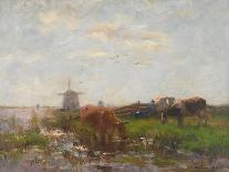 Calves at a Trough-Willem Maris-Framed Premier Image Canvas