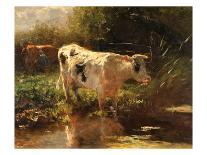 Calves at a Trough-Willem Maris-Framed Premier Image Canvas