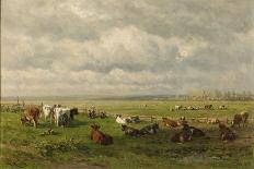 Meadow Landscape with Cattle, Willem Roelofs-Willem Roelofs-Art Print