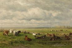 Polder Landscape with Windmill Near Abcoude, C. 1870-Willem Roelofs-Premier Image Canvas