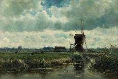 Polder Landscape with Windmill Near Abcoude, C. 1870-Willem Roelofs-Mounted Giclee Print