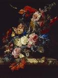 A Vase of Flowers with a Watch-Willem van Aelst-Framed Giclee Print