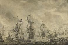 Three-Masted Ships Masts and Fishing Boats in a Calm. Ca. 1655 - 65-Willem van de Velde-Giclee Print