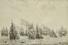 Three-Masted Ships Masts and Fishing Boats in a Calm. Ca. 1655 - 65-Willem van de Velde-Giclee Print