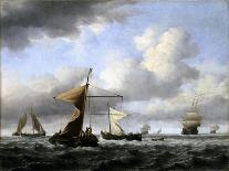 Two Small Vessels and a Dutch Man-Of-War in a Breeze, C. 1660-Willem Van De Velde The Younger-Giclee Print