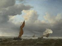 A Dutch Ship and Other Small Vessels in a Strong Breeze, 1658-Willem Van De Velde The Younger-Framed Giclee Print