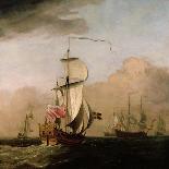 Three Ships in a Gale, 1673-Willem Van De Velde The Younger-Framed Giclee Print