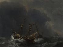 Three Ships in a Gale, 1673-Willem Van De Velde The Younger-Laminated Giclee Print