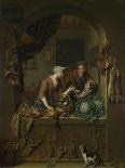 A Woman and a Fish-Pedlar in a Kitchen, 1713-Willem Van Mieris-Framed Giclee Print