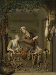 A Woman and a Fish-Pedlar in a Kitchen, 1713-Willem Van Mieris-Framed Giclee Print