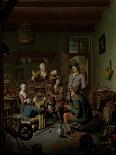 Wandering Peepshow for Family with Children-Willem Van Mieris-Framed Art Print
