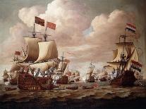 The English and Dutch Fleets exchanging Salutes at Sea-Willem Velde I-Framed Giclee Print