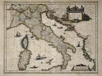 Map of Italy-William and Jan Blaeu-Framed Stretched Canvas