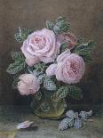 Pink Roses in a Glass Vase-William B. Hough-Mounted Giclee Print