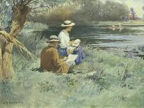 Sketching by the River-William Blacklock-Giclee Print