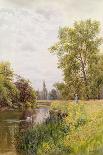 The Thames at Purley, 1884 (W/C on Paper)-William Bradley-Framed Giclee Print