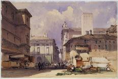 Via Dell'independenza with the Palazzo Comunale, Bologna, 1892 (W/C on Paper)-William Callow-Giclee Print