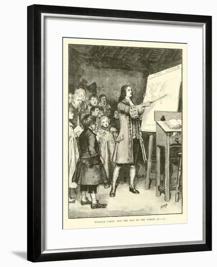 William Carey and the Map of the World-null-Framed Giclee Print