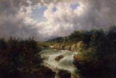 Landscape with Waterfall, C.1860-1870 (Oil on Canvas)-William Charles Anthony Frerichs-Giclee Print