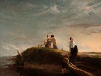 Figures with Cart and Boats on the Shore, near Cliffs, 19Th Century-William Collins-Giclee Print