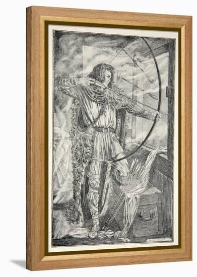 William continued his wonderful archery, from 'Hero Myths and Legends of the British Race' by M.I.-Patten Wilson-Framed Premier Image Canvas