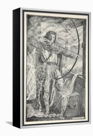 William continued his wonderful archery, from 'Hero Myths and Legends of the British Race' by M.I.-Patten Wilson-Framed Premier Image Canvas