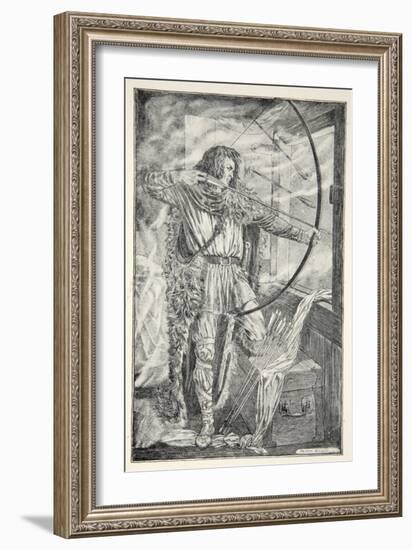 William continued his wonderful archery, from 'Hero Myths and Legends of the British Race' by M.I.-Patten Wilson-Framed Giclee Print