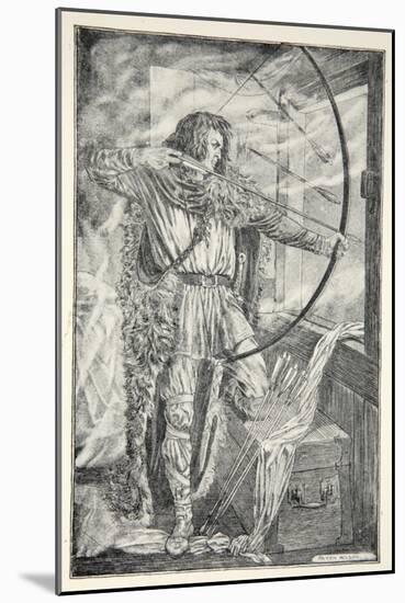 William continued his wonderful archery, from 'Hero Myths and Legends of the British Race' by M.I.-Patten Wilson-Mounted Giclee Print