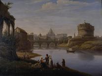 A View of St. Peter's with the Ponte and Castel Sant' Angelo, Rome, 1823-William Cowen-Framed Giclee Print