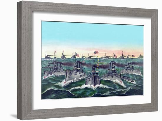 William Cramp and Sons - Ship Builders-Currier & Ives-Framed Art Print