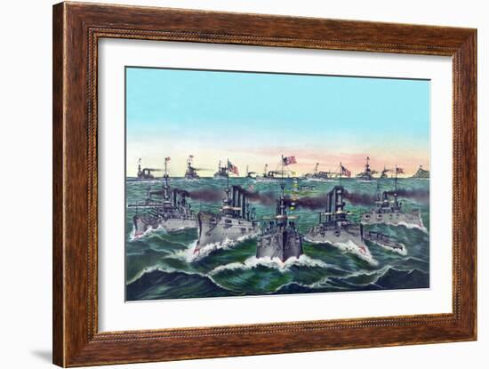 William Cramp and Sons - Ship Builders-Currier & Ives-Framed Art Print