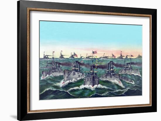 William Cramp and Sons - Ship Builders-Currier & Ives-Framed Art Print