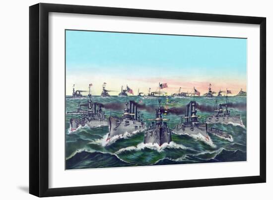 William Cramp and Sons - Ship Builders-Currier & Ives-Framed Art Print