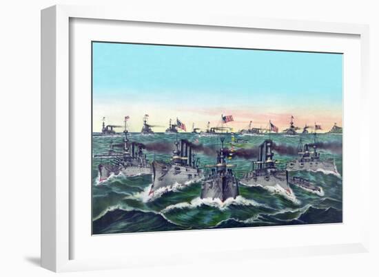William Cramp and Sons - Ship Builders-Currier & Ives-Framed Art Print