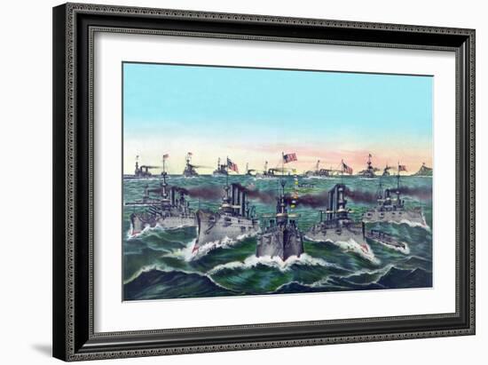 William Cramp and Sons - Ship Builders-Currier & Ives-Framed Art Print