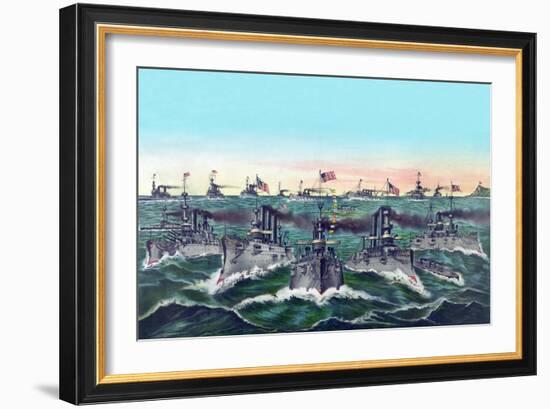 William Cramp and Sons - Ship Builders-Currier & Ives-Framed Art Print