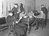Officers Relaxing in an Unidentified Police Station, C.1913-14-William Davis Hassler-Framed Photographic Print