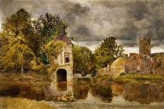 Old Mill and Pool at Ditton, 1860-65 (Oil on Canvas)-William Davis-Framed Giclee Print