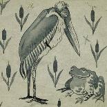 A Pelican and Frog in Conversation (W/C on Paper)-William De Morgan-Framed Giclee Print