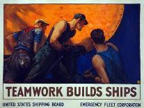 Teamwork Builds Ships, c.1917-William Dodge Stevens-Art Print