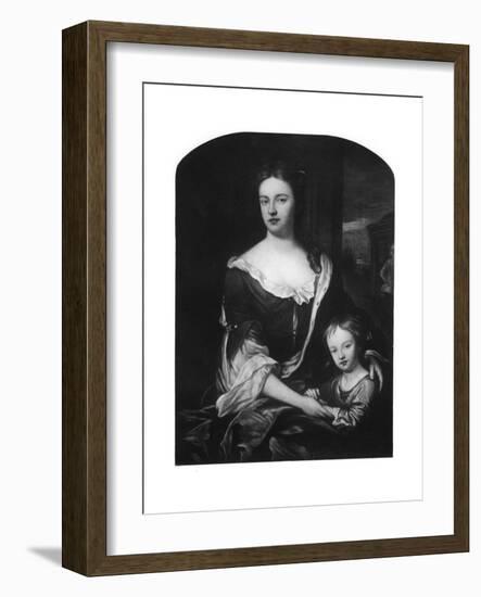 William, Duke of Gloucester, with His Mother, Queen Anne-Godfrey Kneller-Framed Giclee Print