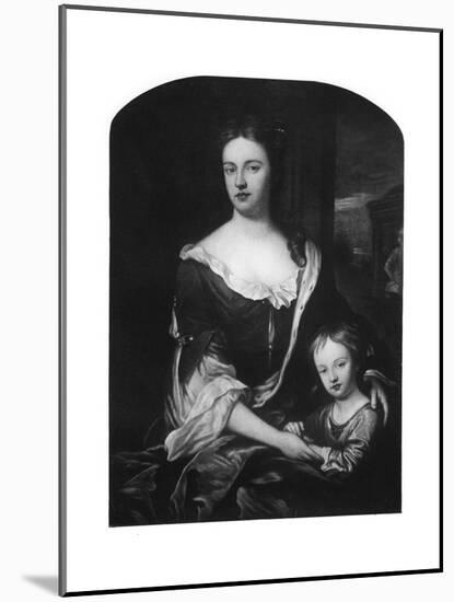 William, Duke of Gloucester, with His Mother, Queen Anne-Godfrey Kneller-Mounted Giclee Print
