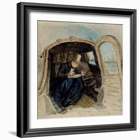 William Dyce (1806-64) in a Gondola Sketching in Venice, 1832-David Scott-Framed Giclee Print