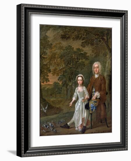 William Ellis and His Daughter Elizabeth, C.1745-Francis Hayman-Framed Giclee Print